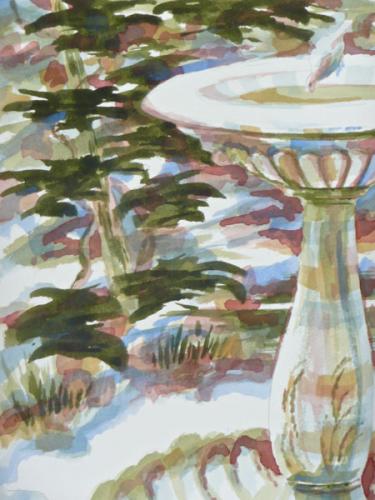 Bird and Bath, Offida, Italy